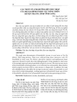 Các nhân tố ảnh hưởng đến thu nhập của người dân