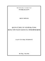 Luận văn thạc sĩ quản lý đầu tư cơ sở hạ tầng bằng vốn ngân sách của tỉnh bình định 