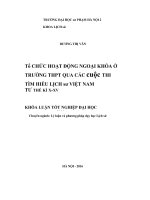 Tổ chức hoạt động ngoại khóa ở trường THPT qua các cuộc thi tìm hiểu lịch sử việt nam từ thế kỷ x   XV 