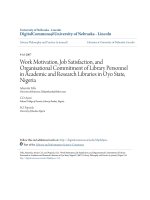 ĐỘNG LỰC LÀM VIỆC VÀ SỰ THỎA MÃN TRONG CÔNG VIỆC