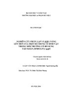 Nghiên cứu phân lập và khả năng lên men của một số chủng vi sinh trong môi trường có bổ sung tảo xoắn 