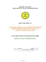 11  xây DỰNG CHIẾN lược MAKETING CHO hệ THỐNG KINH DOANH XE máy của CTY SAVICO