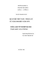Khoá luận tốt nghiệp quan hệ việt nam   thái lan từ năm 1945   1975 