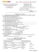 Đề kiểm tra 1 tiết môn Tiếng Anh lớp 11 trường THPT Mỹ Phước Tây, Tiền Giang năm 2014 - 2015