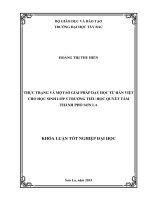 Thực trạng và một số giải pháp dạy học từ hán việt cho học sinh lớp 5 trường tiểu học quyết tâm thành phố sơn la 