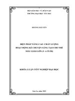 Biện pháp nâng cao chất lượng hoạt động kể chuyện sáng tạo cho trẻ mẫu giáo lớn (5 – 6 tuổi) 