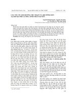 Các nhân tố ảnh hưởng đến thu nhập của người dân