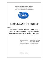 Giải pháp thúc đẩy sự tham gia của các trung gian tài chính trên thị trường chứng khoán việt nam 