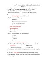 Bộ câu hỏi test sinh lý hệ cao đẳng điều dưỡng và phụ sản