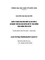Quản lý ngân sách nhà nước tại các đơn vị sự nghiệp trên địa bàn huyện Quế Võ theo hướng tăng cường tính tự chủ
