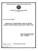 Khảo sát ảnh hưởng việc sử dụng kháng sinh trong bảo quản thủy sản 