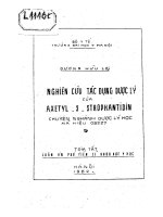 Nghiên cứu tác dụng dược lý của AXETYL 3 STROPHANTIDIN 