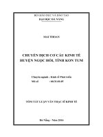 Chuyển dịch cơ cấu kinh tế huyện ngọc hồi, tỉnh kon tum 