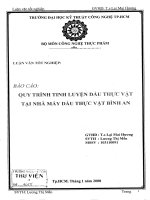 Quy trình tinh luyện dầu thực vật tại nhà máy thực vật bình an 