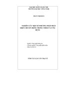 NGHIÊN CỨU MỘT SỐ PHƯƠNG PHÁP PHÁT HIỆN CHUYỂN ĐỘNG TRONG VIDEO VÀ ỨNG DỤNG