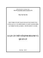 Hoàn thiện tổ chức hạch toán kế toán nhằm tăng cường quản lý tài chính trong các đơn vị hành chính sự nghiệp ngành lao động – thương binh và xã hội 