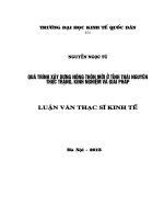 Quá trình xây dựng nông thôn mới ở tỉnh Thái Nguyên – Thực trạng, kinh nghiệm và giải pháp