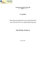 Hoàn thiện hoạt động giám sát của ngân hàng Nhà nước Việt Nam đối với các ngân hàng Thương Mại