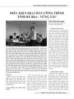 Điều kiện địa chất công trình tỉnh bà rịa   vũng tàu