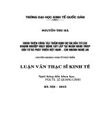 Hoàn thiện công tác thẩm định dự án đầu tư các doanh nghiệp hoạt động xây lắp tại Ngân hàng TMCP Đầu tư và phát triển Việt Nam – Chi nhánh Nghệ An