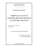Nghiên cứu các yếu tố ảnh hưởng đến quyết định mua vật liệu nhẹ   thạch cao 