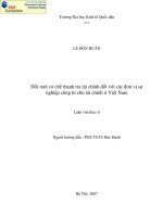 Đổi mới cơ chế thanh tra tài chính đối với các đơn vị sự nghiệp công tư chủ tài chính ở Việt Nam