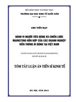 Hành vi người tiêu dùng và chiến lược Marketing hỗn hợp của các doanh nghiệp viễn thông di động tại Việt Nam.PDF