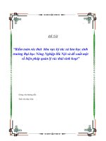 Kiểm toán rác thải khu vực ký túc xá lưu học sinh trường đại học nông nghiệp hà nội và đề xuất một số biện pháp quản lý rác thải sinh hoạt 