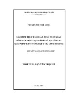 Giải pháp thúc đẩy hoạt động xuất khẩu nông sản sang thị trường Mỹ tại công ty xuất nhập khẩu tổng hợp 1 - Bộ Công thương