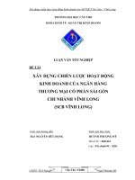 Xây dựng chiến lược hoạt động kinh doanh của ngân hàng thương mại cổ phần sài gòn chi nhánh vĩnh long 