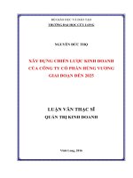 Xây dựng chiến lược kinh doanh của công ty cổ phần hùng vương giai đoạn đến 2025 