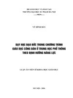 Dạy học đạo đức trong chương trình Giáo dục công dân ở trung học phổ thông theo định hướng năng lực