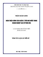 Hoàn thiện chính sách quản lý vốn nhà nước trong doanh nghiệp sau cổ phần hóa.PDF