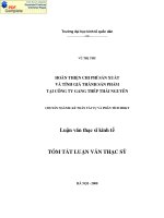 Hoàn thiện kế toán chi phí sản xuất và tính giá thành sản phẩm tại công ty Gang thép Thái Nguyên