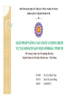 Giải pháp nâng cao chất lượng dịch vụ tại khách sạn equatorial tphcm 
