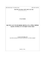 Luận văn thạc sĩ xây dựng Độ tin cậy về ổn định chung của công trình dạng tường cừ có một tầng neo