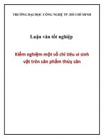 Kiểm nghiệm một số chỉ tiêu vi sinh vật trên sản phẩm thủy sản 