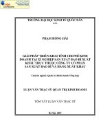 Giải pháp triển khai tính chi phí kinh doanh tại xí nghiệp sản xuất bao bì xuất khẩu trực thuộc Công ty cổ phần sản xuất bao bì và hàng xuất khẩu