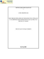 Hoàn thiện hệ thống kiểm soát nội bộ nhằm tăng cường quản lý tài chính hoạt động kinh doanh sân Golf tại công ty cổ phần đầu tư Tam Đảo