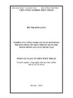 Nghiên cứu công nghệ sản xuất dấm bằng phương pháp lên men chấm sử dụng phụ phẩm trong sản xuất rượu gạo (TT)