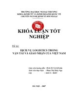 Dịch vụ logistics trong vận tải và giao nhận của việt nam 