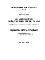 Năng lực đấu thầu xây dựng của Công ty TNHH xây dựng Thành Vinh - Tỉnh Đắk Lắk