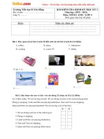 Đề thi học kì 1 môn Tiếng Anh lớp 4 trường Tiểu học B Yên Đồng, Nam Định năm 2015 - 2016