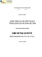 Hoàn thiện cơ chế kiểm tra sau thông quan của Hải quan Việt nam