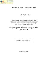 Hoàn thiện kế toán chi phí sản xuấtvà tính giá thành sản phẩm với việc tăng cường quản trị chi phí trong các doanh nghiệp cơ khí thuộc Tổng cục công nghiệp quốc phòng.
