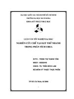 Nghiên cứu chế tạo kit thử nhanh trong phân tích urea 