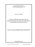 Đánh giá tình hình thực hiện tiêu chí môi trường trong xây dựng nông thôn mới tại huyện đồng hỷ tỉnh thái nguyên 