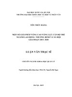 Một số giải pháp nâng cao năng lực cán bộ trẻ ngành Lao động - Thương binh và Xã hội giai đoạn 2015- 2020