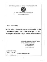 Bước đầu xây dựng quy trình sản xuất nem chua quy mô công nghiệp tại xí nghiệp chế biến thực phẩm nam phong 