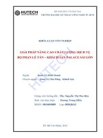 Giải pháp nâng cao chất lượng dịch vụ bộ phận lễ tân   khách sạn palace sài gòn 